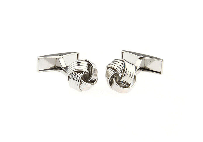  Silver Texture Cufflinks Metal Cufflinks Knot Wholesale & Customized  CL652810