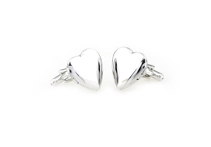 Heart shaped retractable Cufflinks  Silver Texture Cufflinks Metal Cufflinks Funny Wholesale & Customized  CL652976