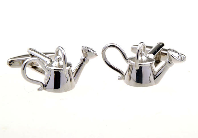 Watering can watering can Cufflinks  Silver Texture Cufflinks Metal Cufflinks Tools Wholesale & Customized  CL653822