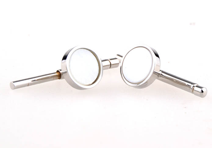 Pin buckle  Cufflinks  Silver Texture Cufflinks Metal Cufflinks Recreation Wholesale & Customized  CL654097