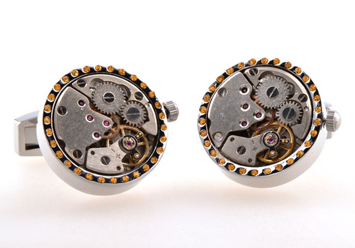 Steampunk with the smallest vintage watch movements Cufflinks  Multi Color Fashion Cufflinks Metal Cufflinks Tools Wholesale & Customized  CL654242