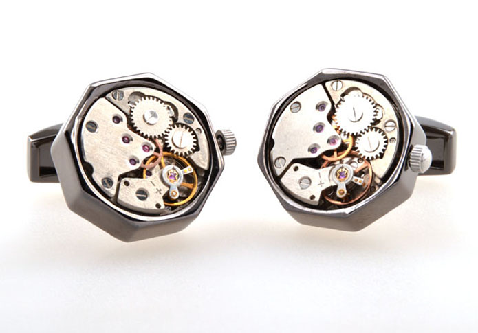 Steampunk with the smallest vintage watch movements Cufflinks  Multi Color Fashion Cufflinks Metal Cufflinks Tools Wholesale & Customized  CL654244