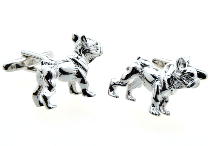 The lion dog Cufflinks  Silver Texture Cufflinks Metal Cufflinks Animal Wholesale & Customized  CL654276