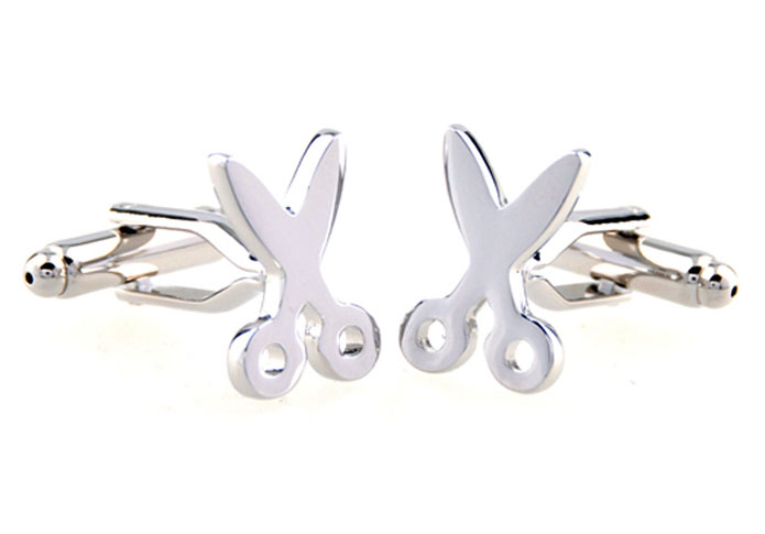 Scissors Cufflinks  Silver Texture Cufflinks Metal Cufflinks Tools Wholesale & Customized  CL654648