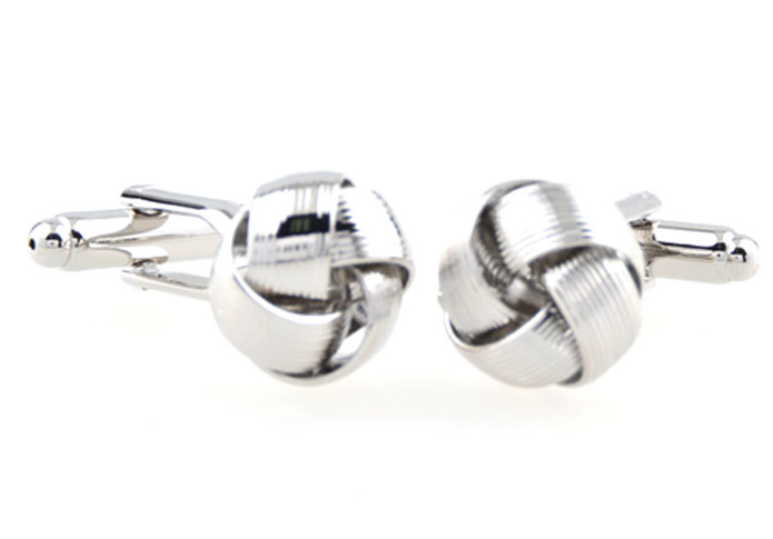 Knot Cufflinks  Silver Texture Cufflinks Metal Cufflinks Knot Wholesale & Customized  CL654649