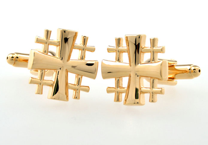 Cross Cufflinks Gold Luxury Cufflinks Metal Cufflinks Religious and Zen Wholesale & Customized CL655039