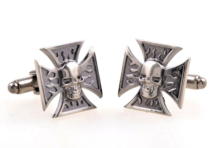 Cross skull Cufflinks Gray Steady Cufflinks Metal Cufflinks Religious and Zen Wholesale & Customized CL655049