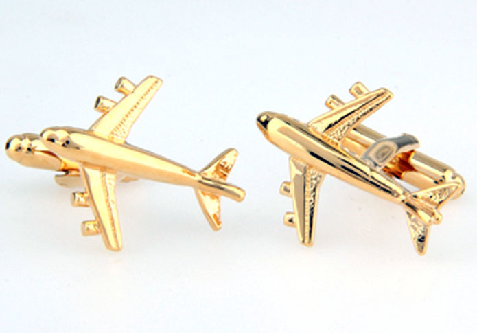Aircraft Cufflinks Gold Luxury Cufflinks Metal Cufflinks Transportation Wholesale & Customized CL655125