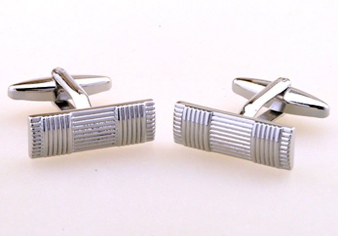Silver Texture Cufflinks Metal Cufflinks Wholesale & Customized CL655156