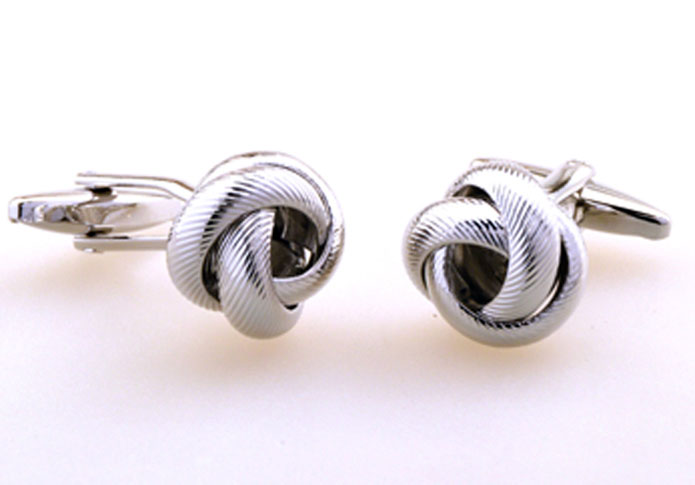 Silver Texture Cufflinks Metal Cufflinks Knot Wholesale & Customized CL655159