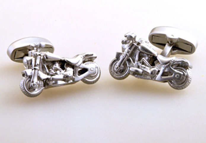 Motorcycle Cufflinks Silver Texture Cufflinks Metal Cufflinks Transportation Wholesale & Customized CL655258