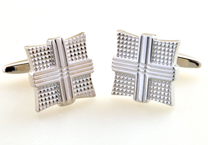 Silver Texture Cufflinks Metal Cufflinks Wholesale & Customized CL655269