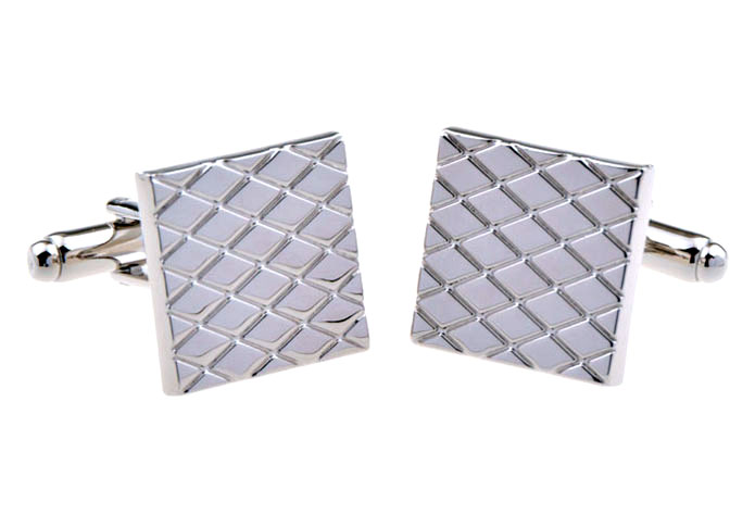 Silver Texture Cufflinks Metal Cufflinks Wholesale & Customized CL655413