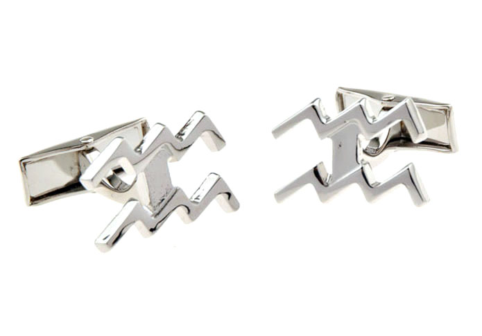 Aquarius Cufflinks Silver Texture Cufflinks Metal Cufflinks Symbol Wholesale & Customized CL655456