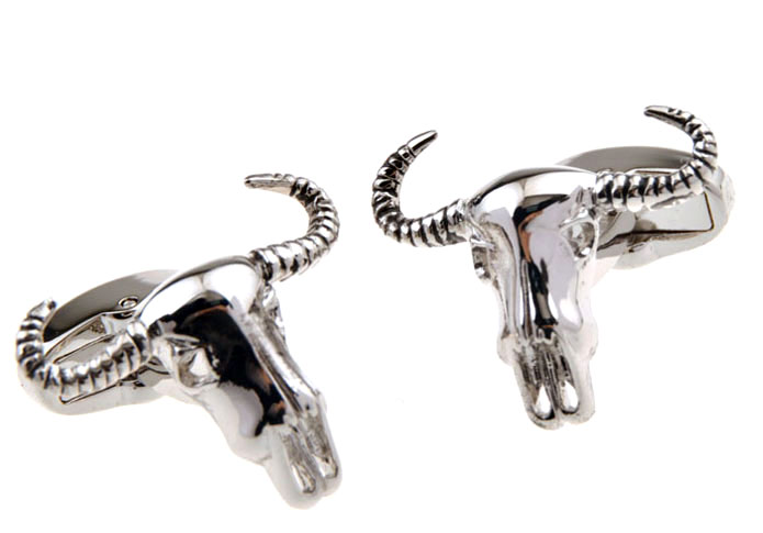 Cattle Skull Cufflinks Silver Texture Cufflinks Metal Cufflinks Skull Wholesale & Customized CL655462