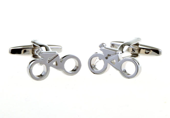 Bicycle Cufflinks  Silver Texture Cufflinks Metal Cufflinks Sports Wholesale & Customized  CL656153