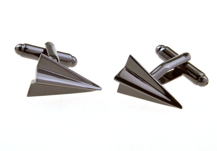 Paper Airplanes Cufflinks  Gun Metal Color Cufflinks Metal Cufflinks Recreation Wholesale & Customized  CL656272