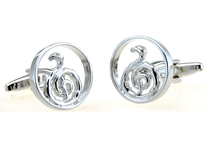 Zodiac, Snake Cufflinks  Silver Texture Cufflinks Metal Cufflinks Animal Wholesale & Customized  CL656719