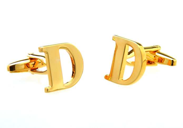 26 Letter D Cufflinks  Gold Luxury Cufflinks Metal Cufflinks Symbol Wholesale & Customized  CL656911