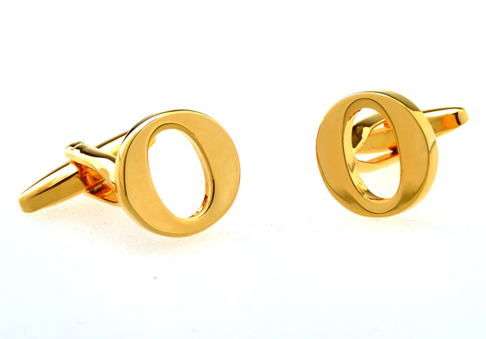 26 Letter O Cufflinks  Gold Luxury Cufflinks Metal Cufflinks Symbol Wholesale & Customized  CL656922