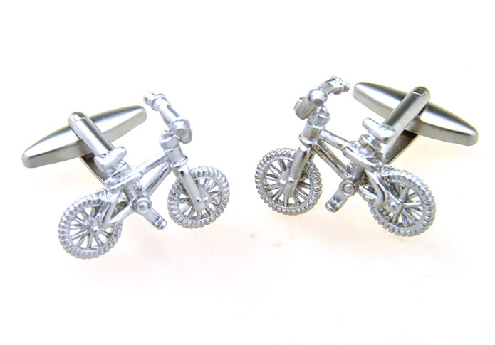 Bicycle Cufflinks  Silver Texture Cufflinks Metal Cufflinks Transportation Wholesale & Customized  CL656941