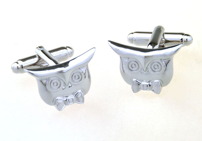 Owl Cufflinks  Silver Texture Cufflinks Metal Cufflinks Animal Wholesale & Customized  CL656956