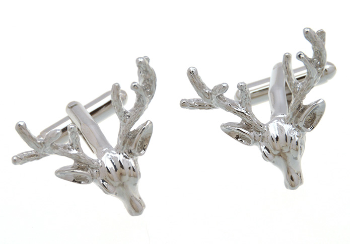 Elk Cufflinks  Silver Texture Cufflinks Metal Cufflinks Animal Wholesale & Customized  CL657052