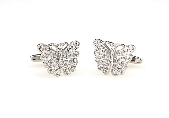 Butterfly Cufflinks  Silver Texture Cufflinks Metal Cufflinks Animal Wholesale & Customized  CL666843