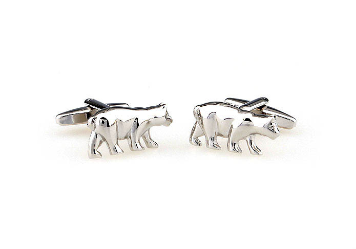 Polar Bear Cufflinks  Silver Texture Cufflinks Metal Cufflinks Animal Wholesale & Customized  CL666875