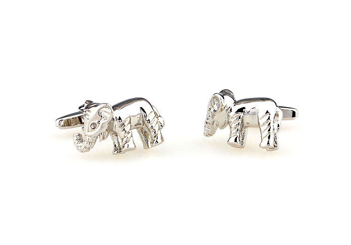Elephants Cufflinks  Silver Texture Cufflinks Metal Cufflinks Animal Wholesale & Customized  CL666877
