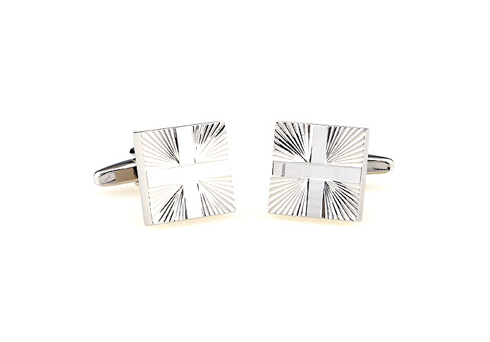 Cross Cufflinks  Silver Texture Cufflinks Metal Cufflinks Religious and Zen Wholesale & Customized  CL666905