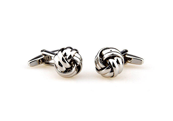  Silver Texture Cufflinks Metal Cufflinks Knot Wholesale & Customized  CL667008