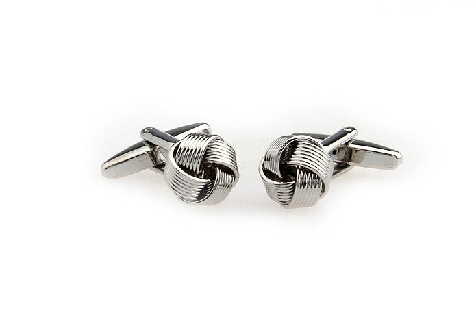  Silver Texture Cufflinks Metal Cufflinks Knot Wholesale & Customized  CL667102