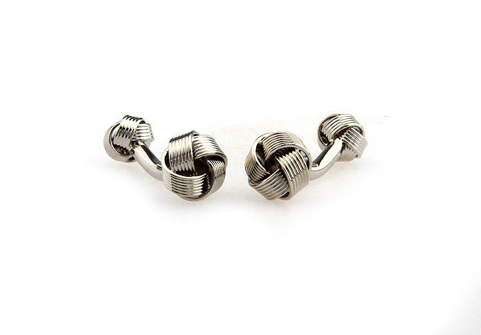  Silver Texture Cufflinks Metal Cufflinks Knot Wholesale & Customized  CL667109