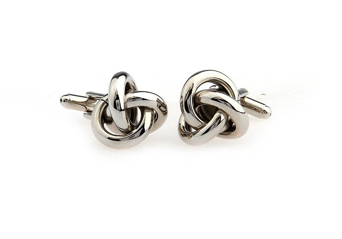  Silver Texture Cufflinks Metal Cufflinks Knot Wholesale & Customized  CL667162