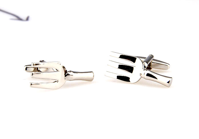 Fork Cufflinks  Silver Texture Cufflinks Metal Cufflinks Tools Wholesale & Customized  CL667247