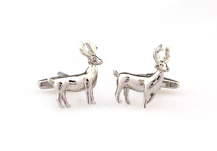 Deer Cufflinks  Silver Texture Cufflinks Metal Cufflinks Animal Wholesale & Customized  CL667554