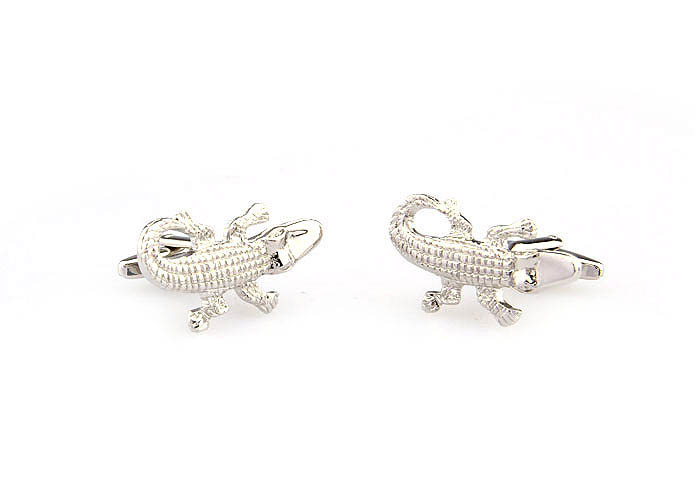 Crocodile Cufflinks  Silver Texture Cufflinks Metal Cufflinks Animal Wholesale & Customized  CL667555