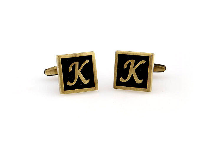 26 Letters K Cufflinks  Bronzed Classic Cufflinks Metal Cufflinks Symbol Wholesale & Customized  CL667912