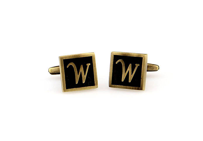 26 Letters W Cufflinks  Bronzed Classic Cufflinks Metal Cufflinks Symbol Wholesale & Customized  CL667924