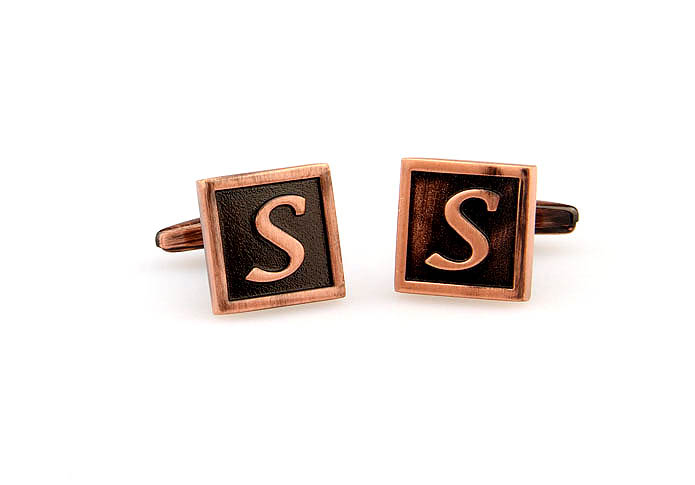 26 Letters S Cufflinks  Bronzed Classic Cufflinks Metal Cufflinks Symbol Wholesale & Customized  CL667946