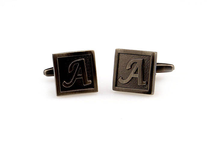 26 Letters A Cufflinks  Gray Steady Cufflinks Metal Cufflinks Symbol Wholesale & Customized  CL667954