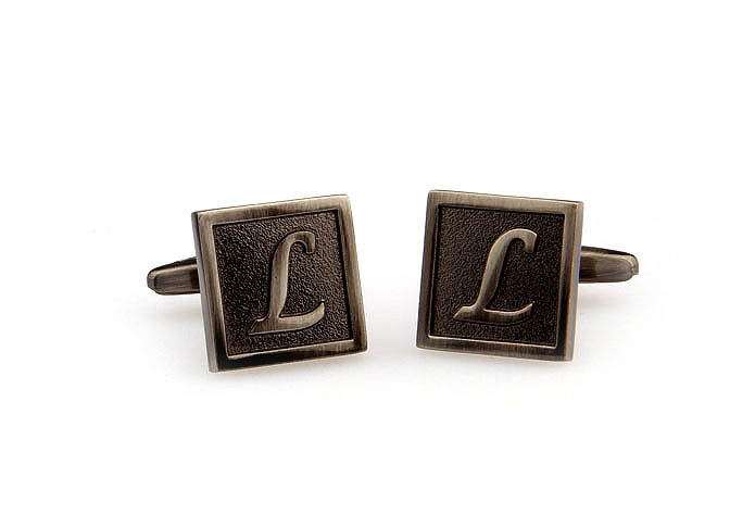 26 Letters L Cufflinks  Gray Steady Cufflinks Metal Cufflinks Symbol Wholesale & Customized  CL667965
