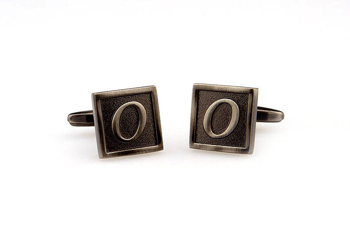 26 Letters O Cufflinks  Gray Steady Cufflinks Metal Cufflinks Symbol Wholesale & Customized  CL667968