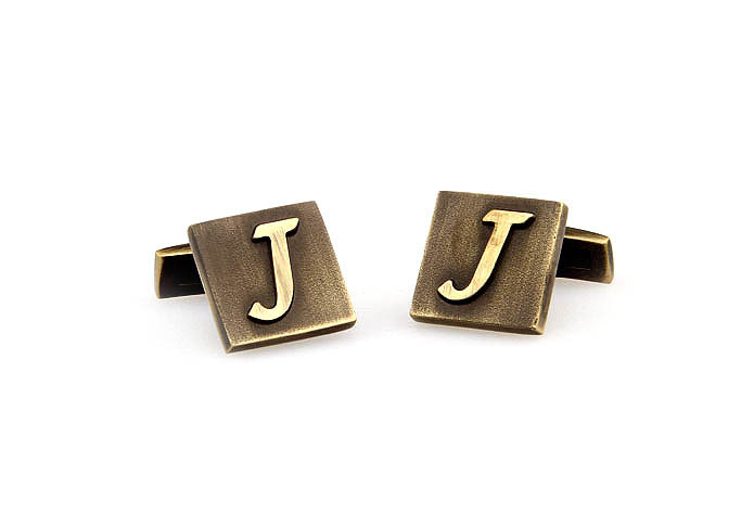 26 Letters J Cufflinks  Bronzed Classic Cufflinks Metal Cufflinks Symbol Wholesale & Customized  CL668008