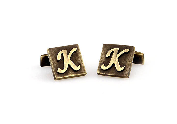 26 Letters K Cufflinks  Bronzed Classic Cufflinks Metal Cufflinks Symbol Wholesale & Customized  CL668009