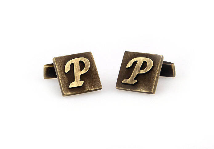 26 Letters P Cufflinks  Bronzed Classic Cufflinks Metal Cufflinks Symbol Wholesale & Customized  CL668013