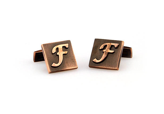 26 Letters F Cufflinks  Bronzed Classic Cufflinks Metal Cufflinks Symbol Wholesale & Customized  CL668021