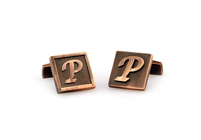 26 Letters P Cufflinks  Bronzed Classic Cufflinks Metal Cufflinks Symbol Wholesale & Customized  CL668027