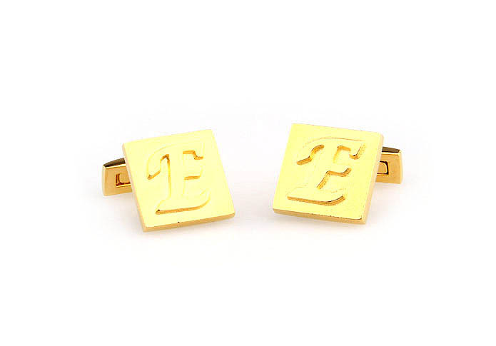 26 Letters E Cufflinks  Gold Luxury Cufflinks Metal Cufflinks Symbol Wholesale & Customized  CL668035